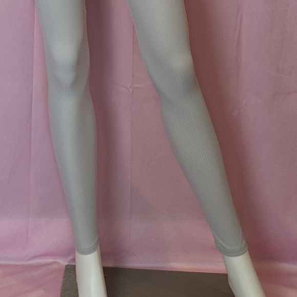 Boohoo Tie Waist Ribbed Jersey Lounge Leggings in Ice Purple Gray size 4 - Picture 3 of 7